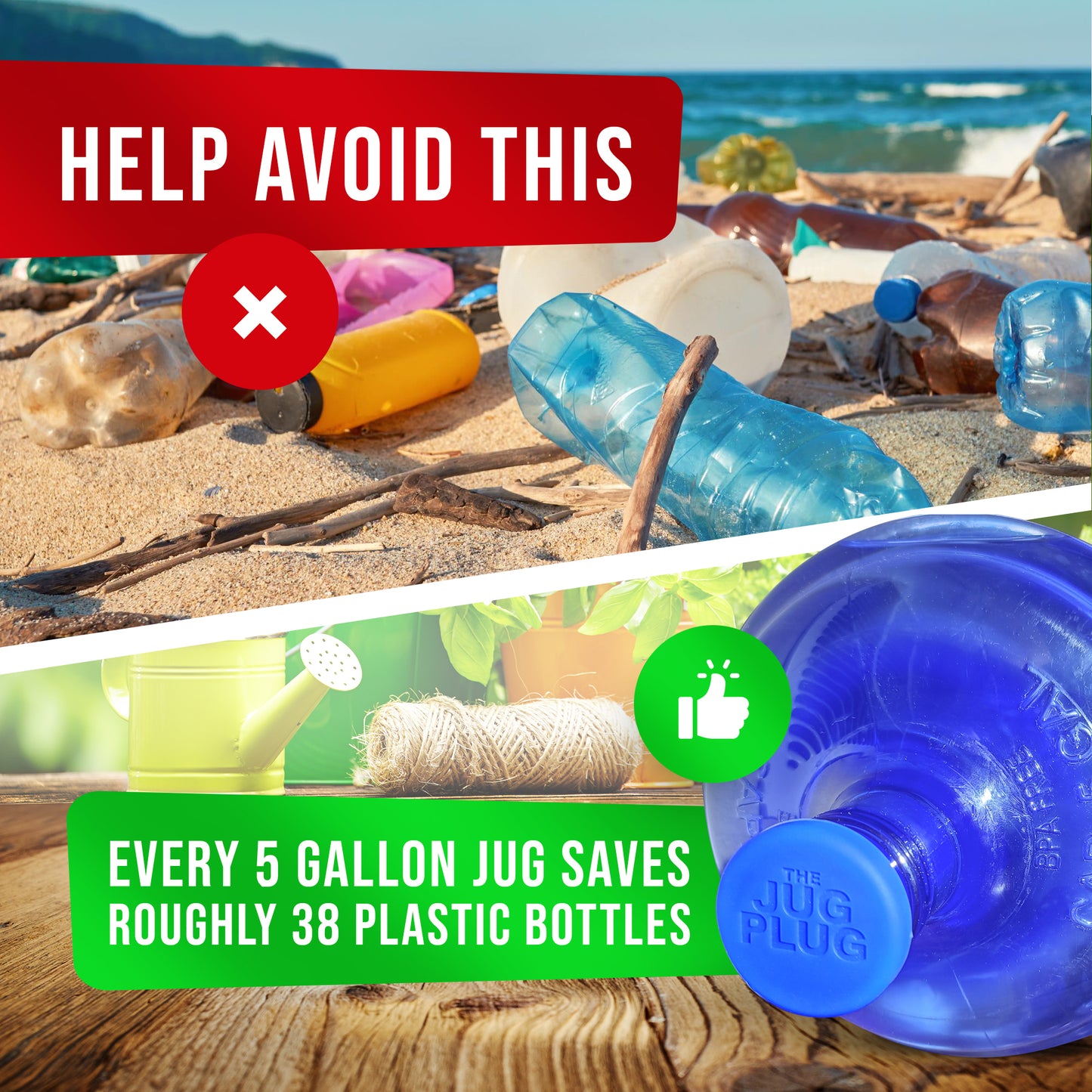 Leak-Proof Reusable 5 Gallon Water Jug Cap – The Original Jug Plug – 3-Pack