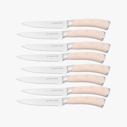 Elite Set of 8 Steak Knives - Cream